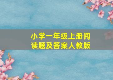 小学一年级上册阅读题及答案人教版