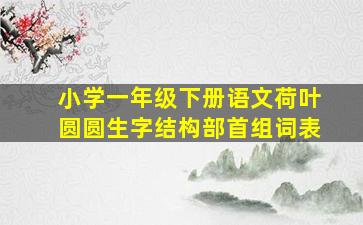 小学一年级下册语文荷叶圆圆生字结构部首组词表