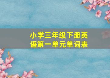 小学三年级下册英语第一单元单词表