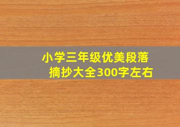 小学三年级优美段落摘抄大全300字左右