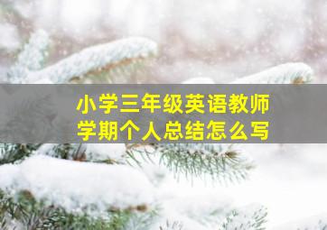 小学三年级英语教师学期个人总结怎么写