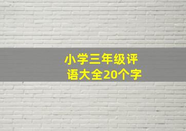 小学三年级评语大全20个字