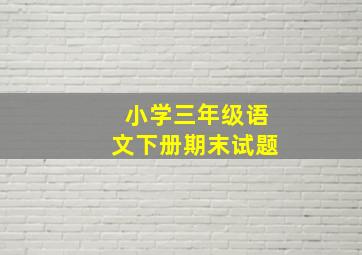 小学三年级语文下册期末试题