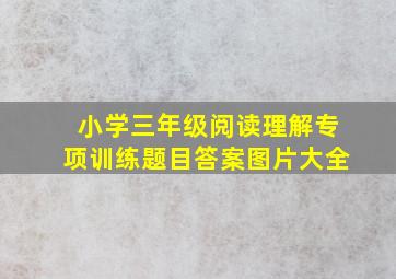 小学三年级阅读理解专项训练题目答案图片大全