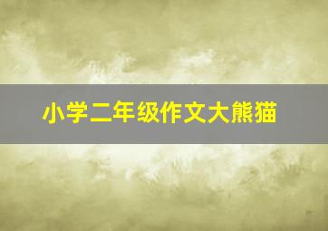 小学二年级作文大熊猫