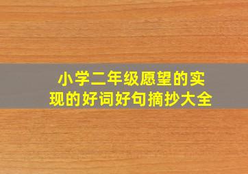 小学二年级愿望的实现的好词好句摘抄大全