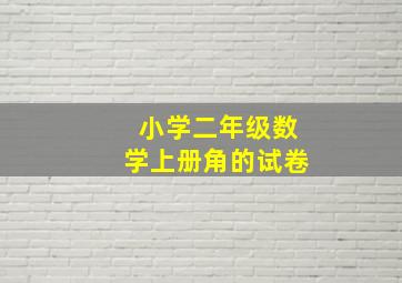 小学二年级数学上册角的试卷