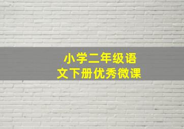 小学二年级语文下册优秀微课