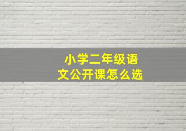 小学二年级语文公开课怎么选