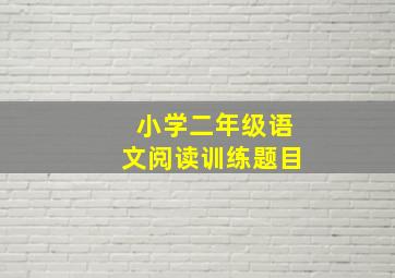 小学二年级语文阅读训练题目