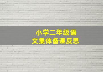 小学二年级语文集体备课反思