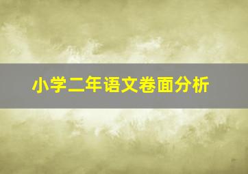 小学二年语文卷面分析