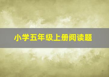 小学五年级上册阅读题