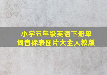 小学五年级英语下册单词音标表图片大全人教版