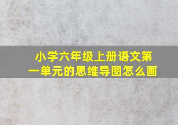 小学六年级上册语文第一单元的思维导图怎么画