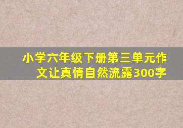 小学六年级下册第三单元作文让真情自然流露300字