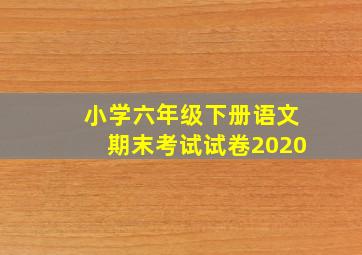 小学六年级下册语文期末考试试卷2020