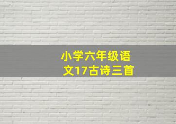 小学六年级语文17古诗三首