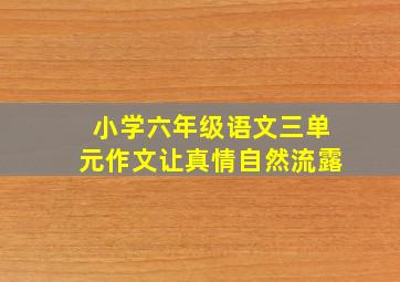 小学六年级语文三单元作文让真情自然流露