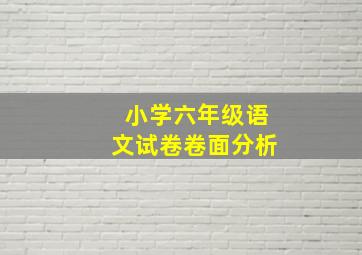 小学六年级语文试卷卷面分析