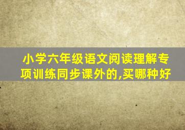 小学六年级语文阅读理解专项训练同步课外的,买哪种好