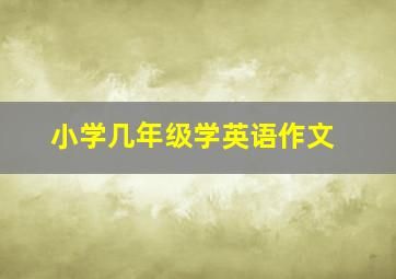 小学几年级学英语作文