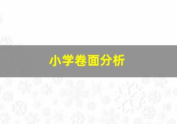 小学卷面分析