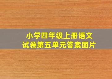 小学四年级上册语文试卷第五单元答案图片