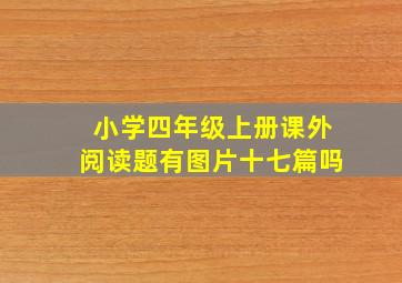 小学四年级上册课外阅读题有图片十七篇吗