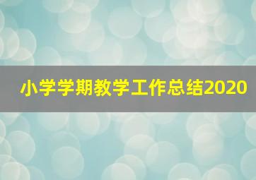 小学学期教学工作总结2020