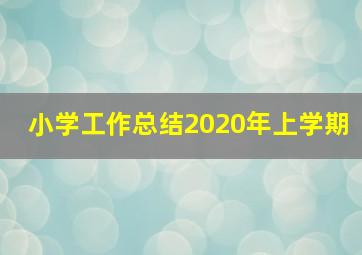 小学工作总结2020年上学期