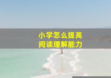 小学怎么提高阅读理解能力