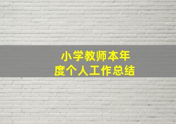 小学教师本年度个人工作总结