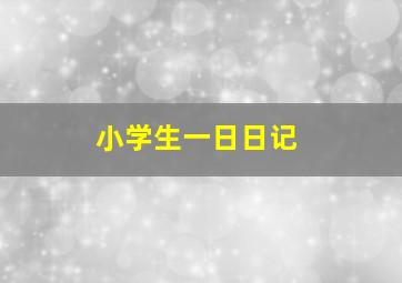 小学生一日日记