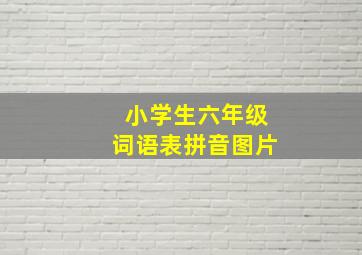 小学生六年级词语表拼音图片