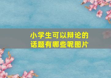 小学生可以辩论的话题有哪些呢图片