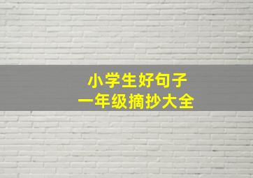 小学生好句子一年级摘抄大全