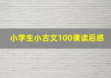 小学生小古文100课读后感