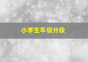 小学生年级分段