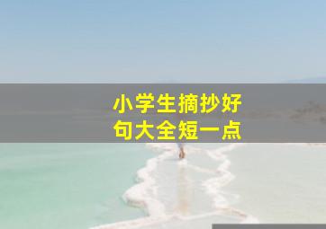 小学生摘抄好句大全短一点