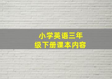 小学英语三年级下册课本内容