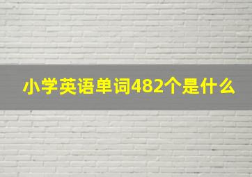 小学英语单词482个是什么