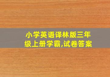 小学英语译林版三年级上册学霸,试卷答案