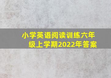 小学英语阅读训练六年级上学期2022年答案