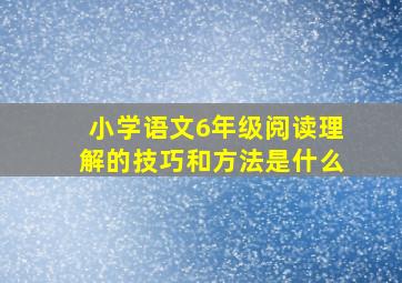 小学语文6年级阅读理解的技巧和方法是什么