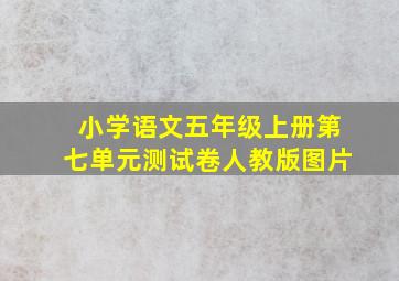 小学语文五年级上册第七单元测试卷人教版图片