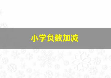 小学负数加减