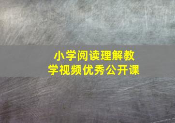 小学阅读理解教学视频优秀公开课