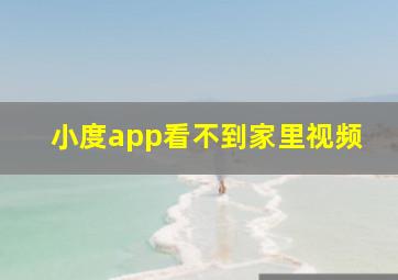 小度app看不到家里视频