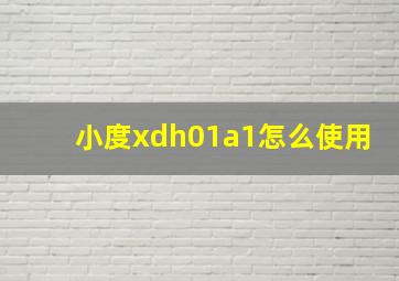 小度xdh01a1怎么使用